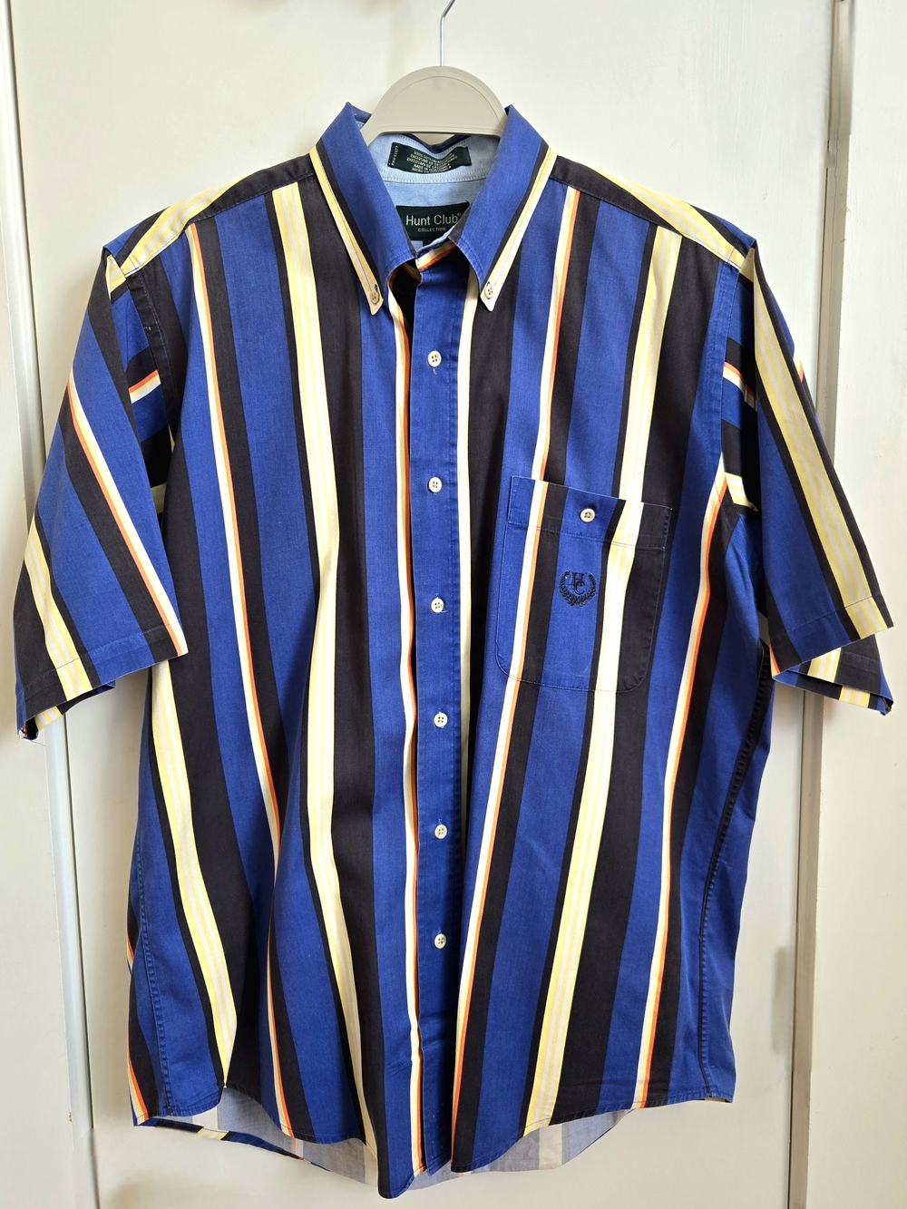 Hunt Club Short-Sleeve Button-Down Shirt in Blue, Yellow, Black
